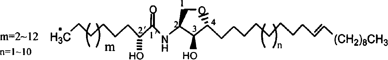 Novel ceramide compound with cell fading inducing activity and its preparing method