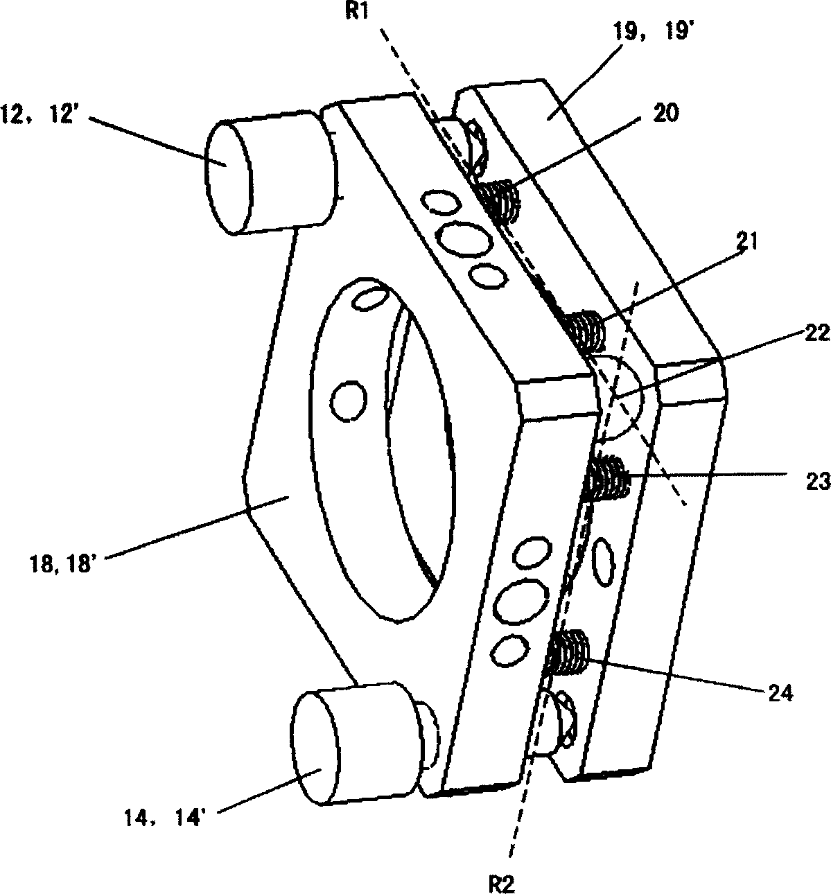 Array aiming adjusting device of fiber-optic collimating apparatus