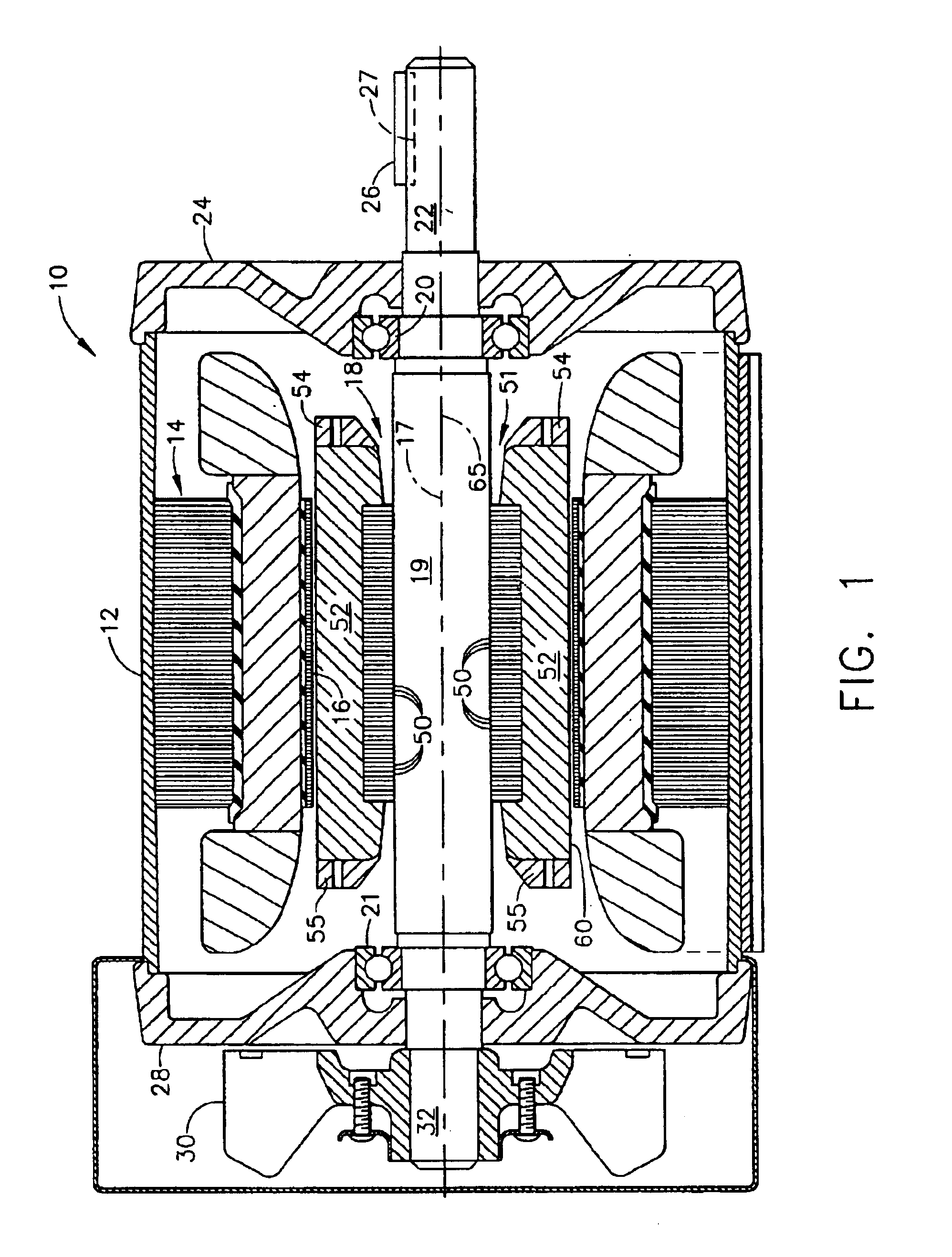Method and apparatus for reducing dynamo-electric machine vibration