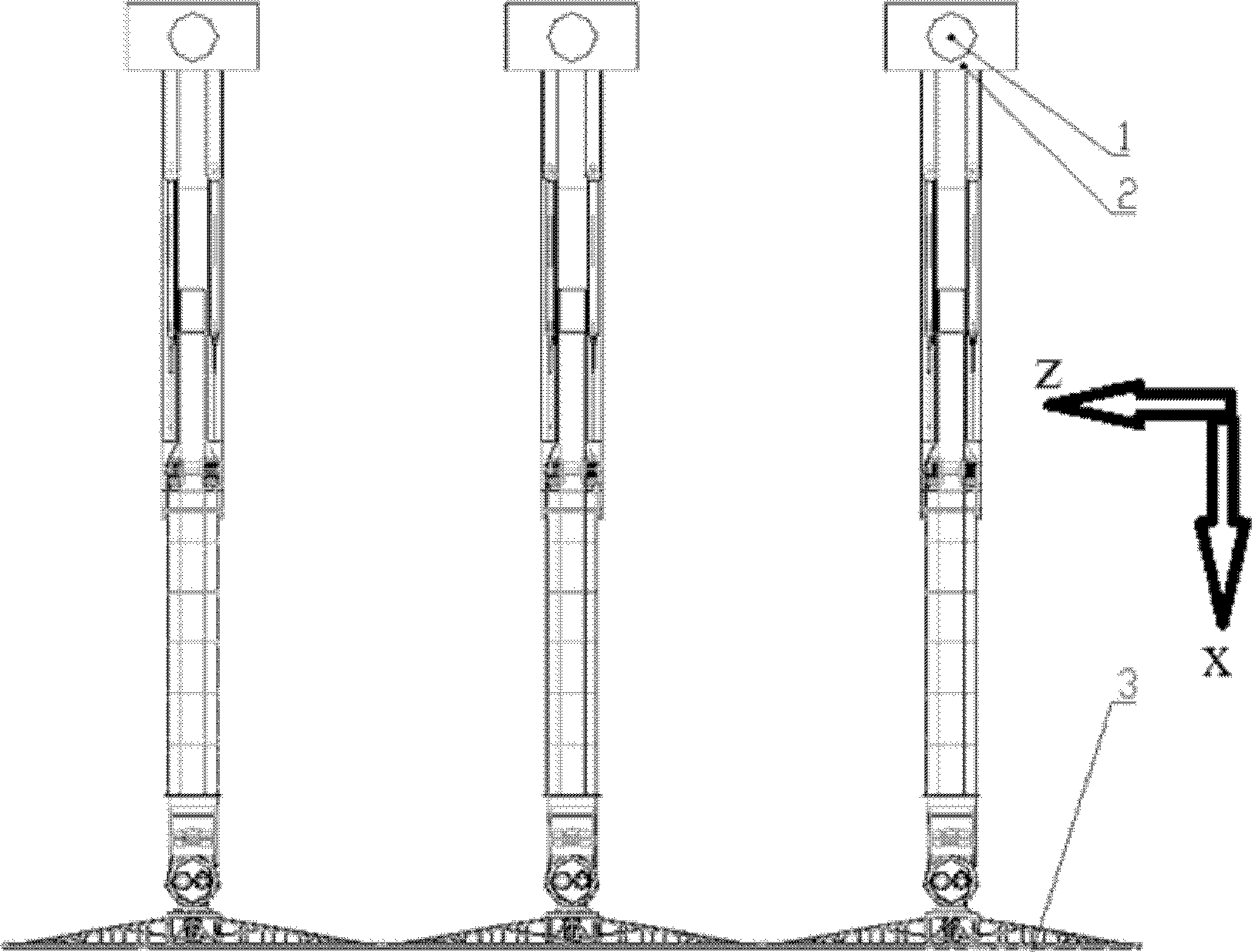 Large-scale display screen cooperating device with six-degree of freedom