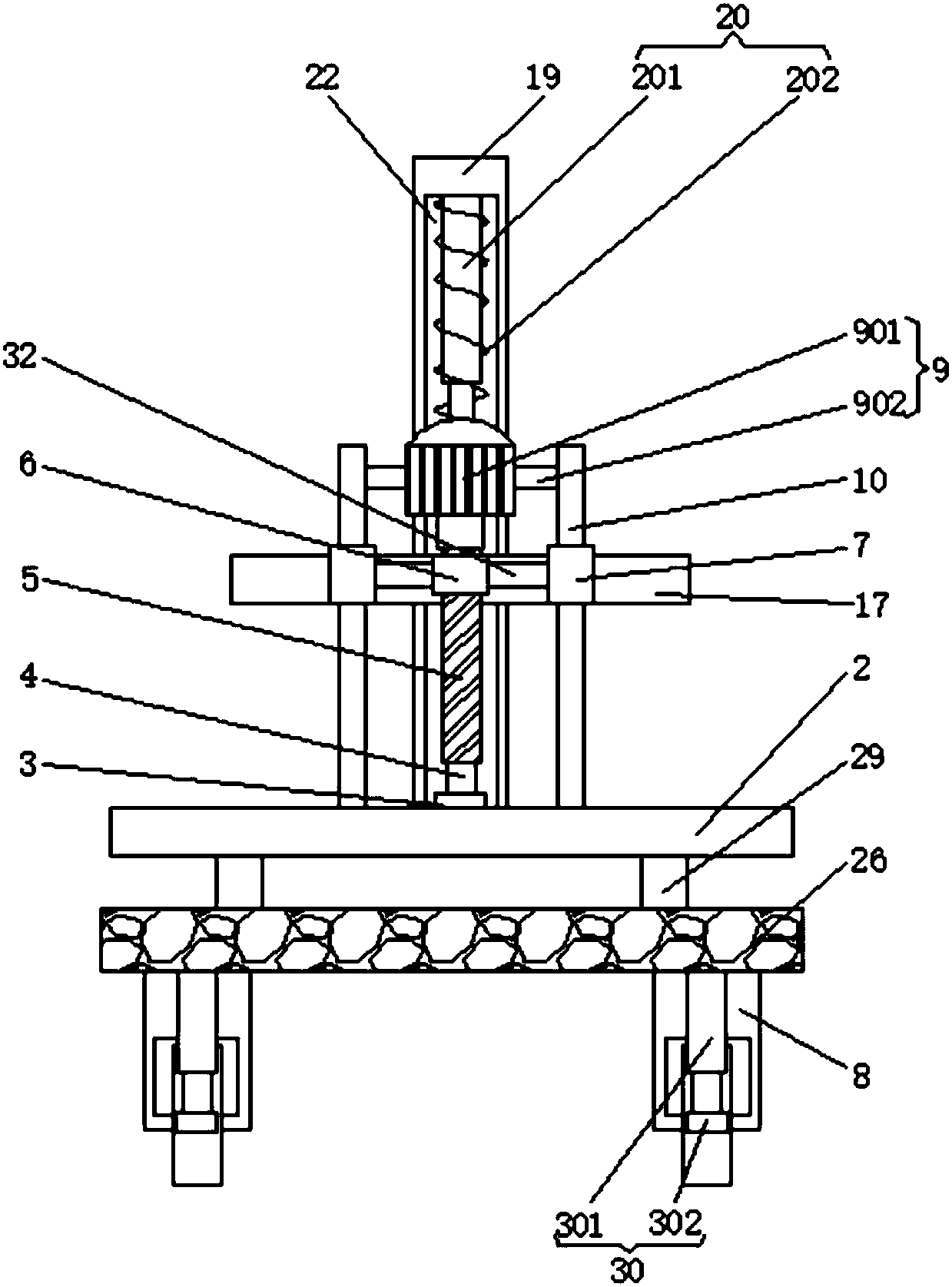 Adjustable auxiliary device for building formwork mounting