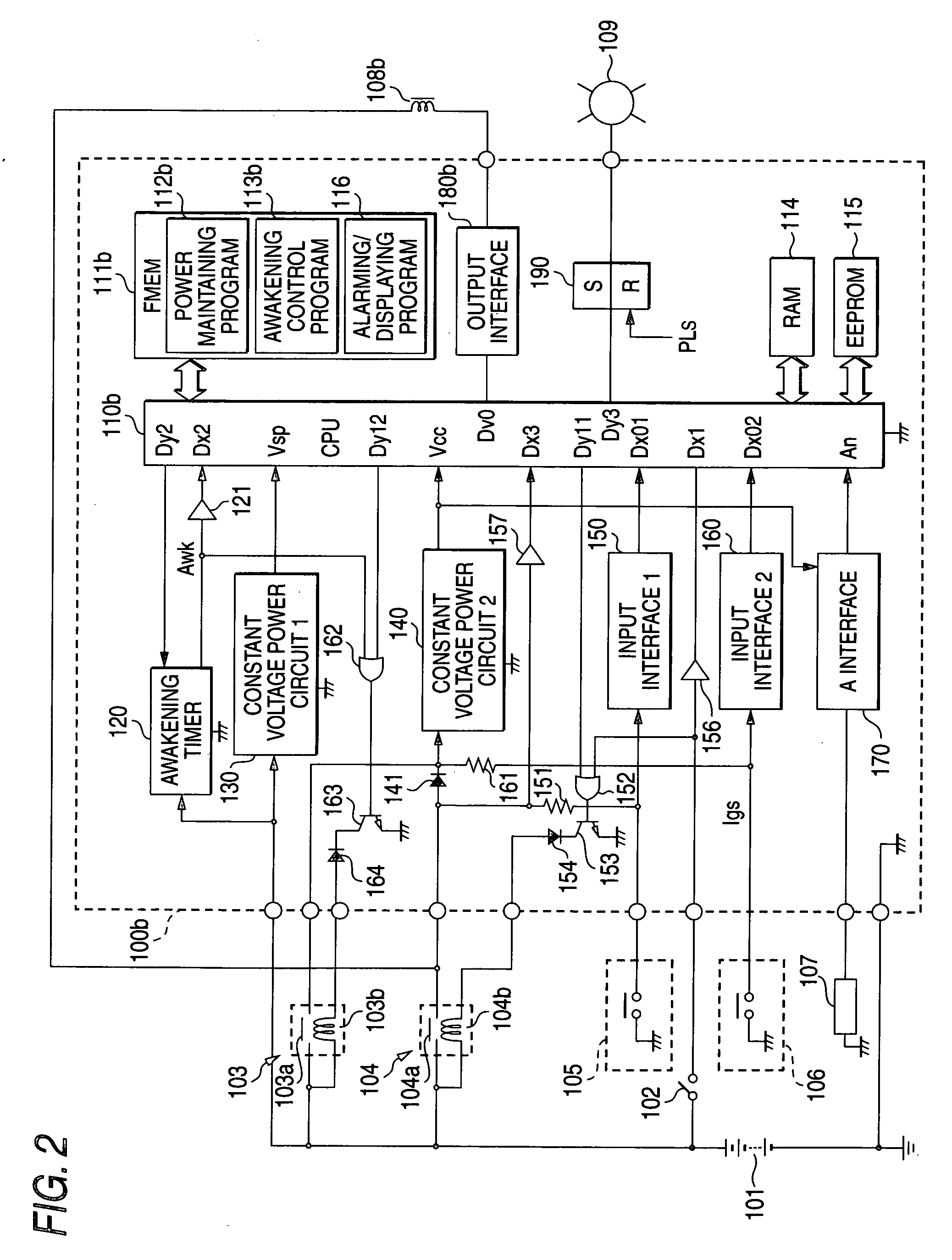 Power circuit of a vehicular electronic control unit