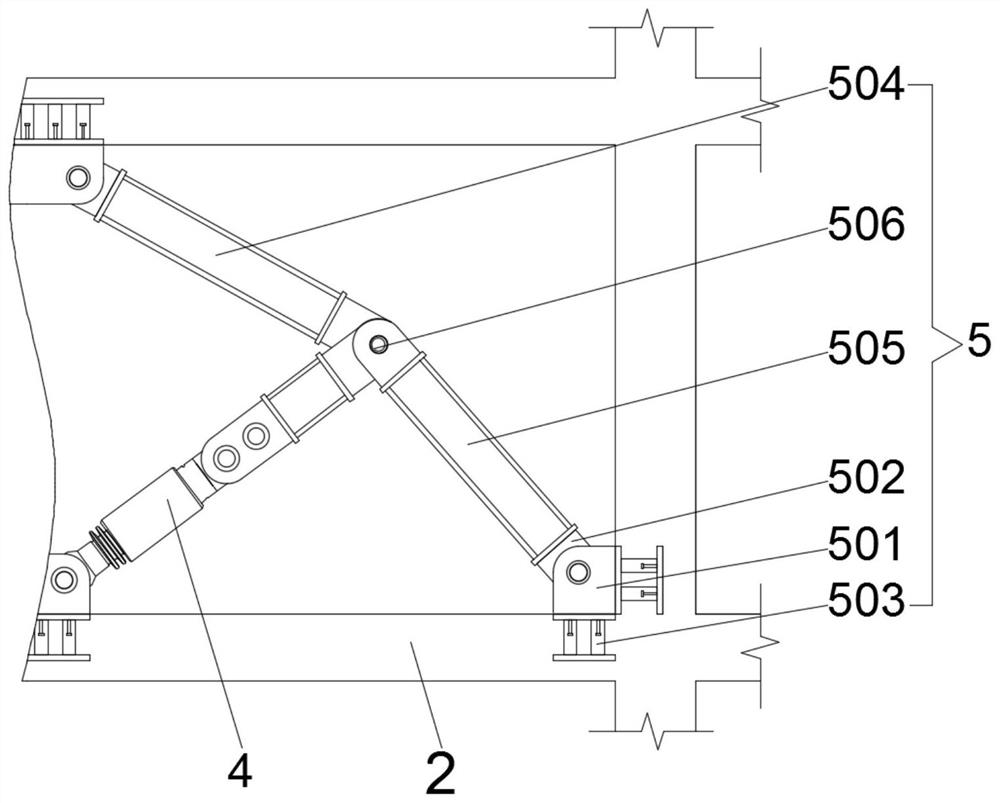 Toggle type damping support for building main body structure