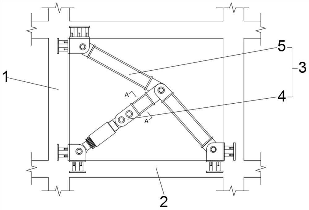 Toggle type damping support for building main body structure