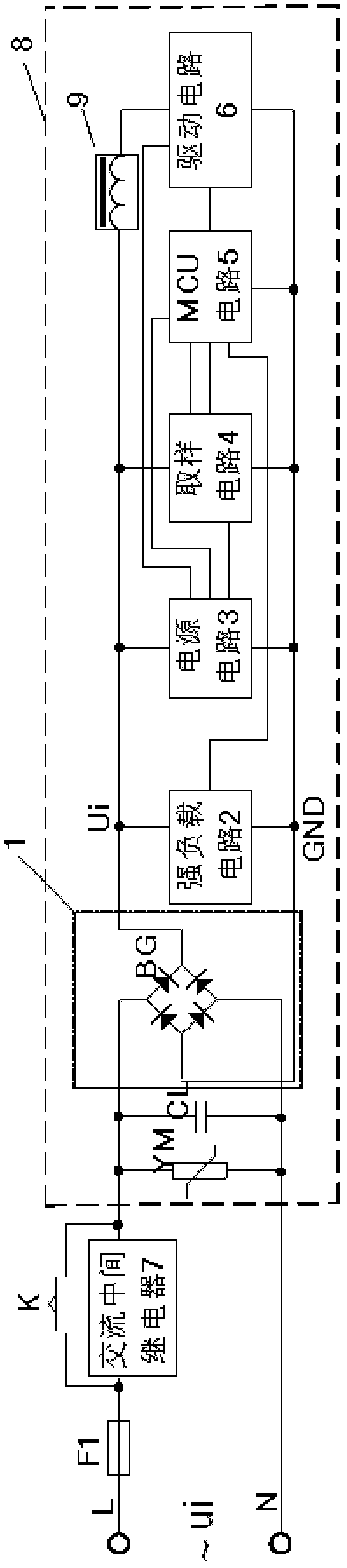 Method for tandem operation of alternating current shunt release and alternating current relay