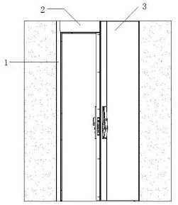 Armored ceiling-high door with attractive appearance and installation construction technique thereof