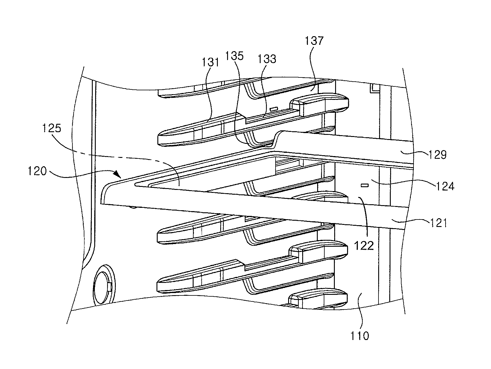 Installation structure of shelf assembly for refrigerator and refrigerator comprising the same