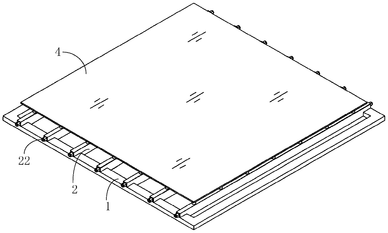 Glass substrate support platform and glass substrate macroscopic inspection device