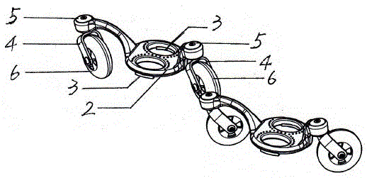 Front and rear bar-shaped swing-foot roller skates