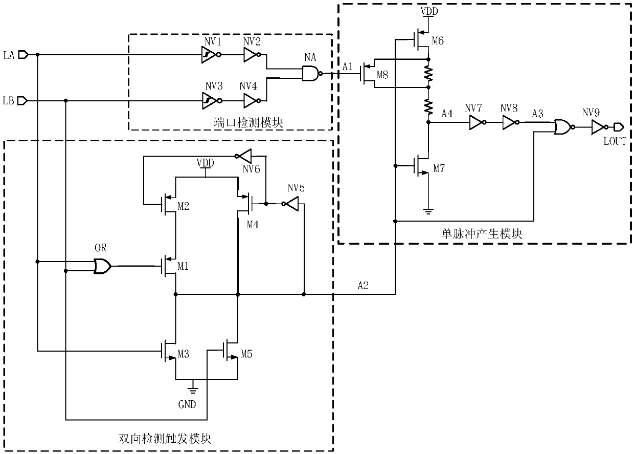 Bidirectional level conversion circuit and bilateral level conversion chip