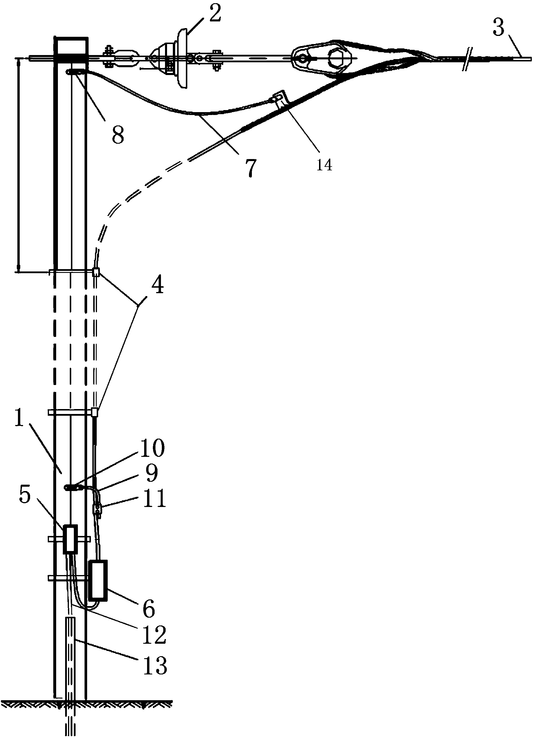 Method for preventing OPGW optical cable connected to substation structure from being broken by lightning strokes