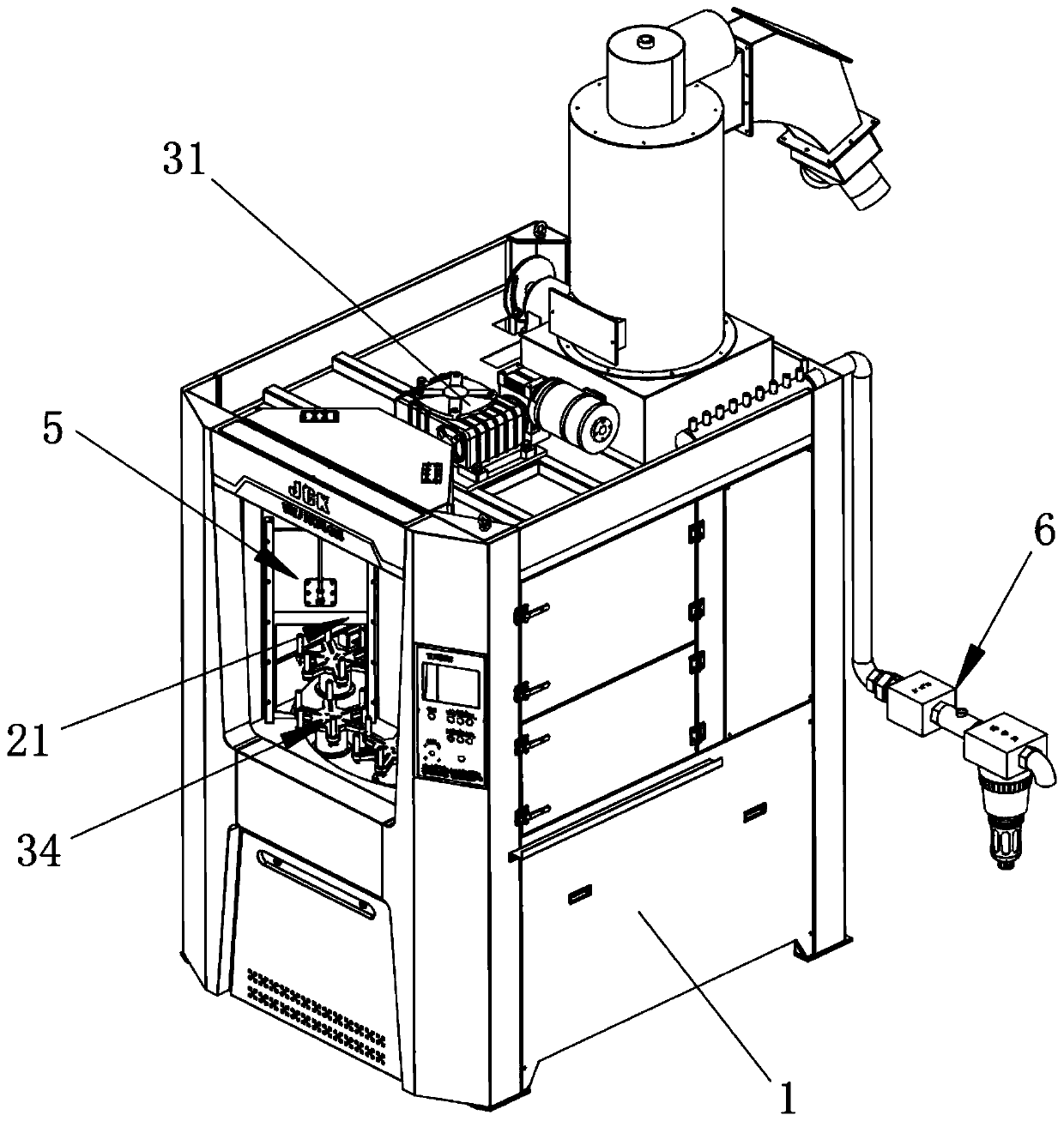 Rotary disc type automatic sand blasting mechanism