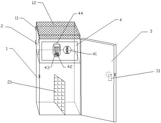 Anti-theft cabinet for laptop computers at dormitory