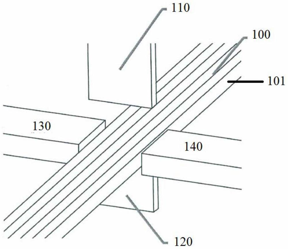 Metal core wire integrated connection method of flat cable and flat cable