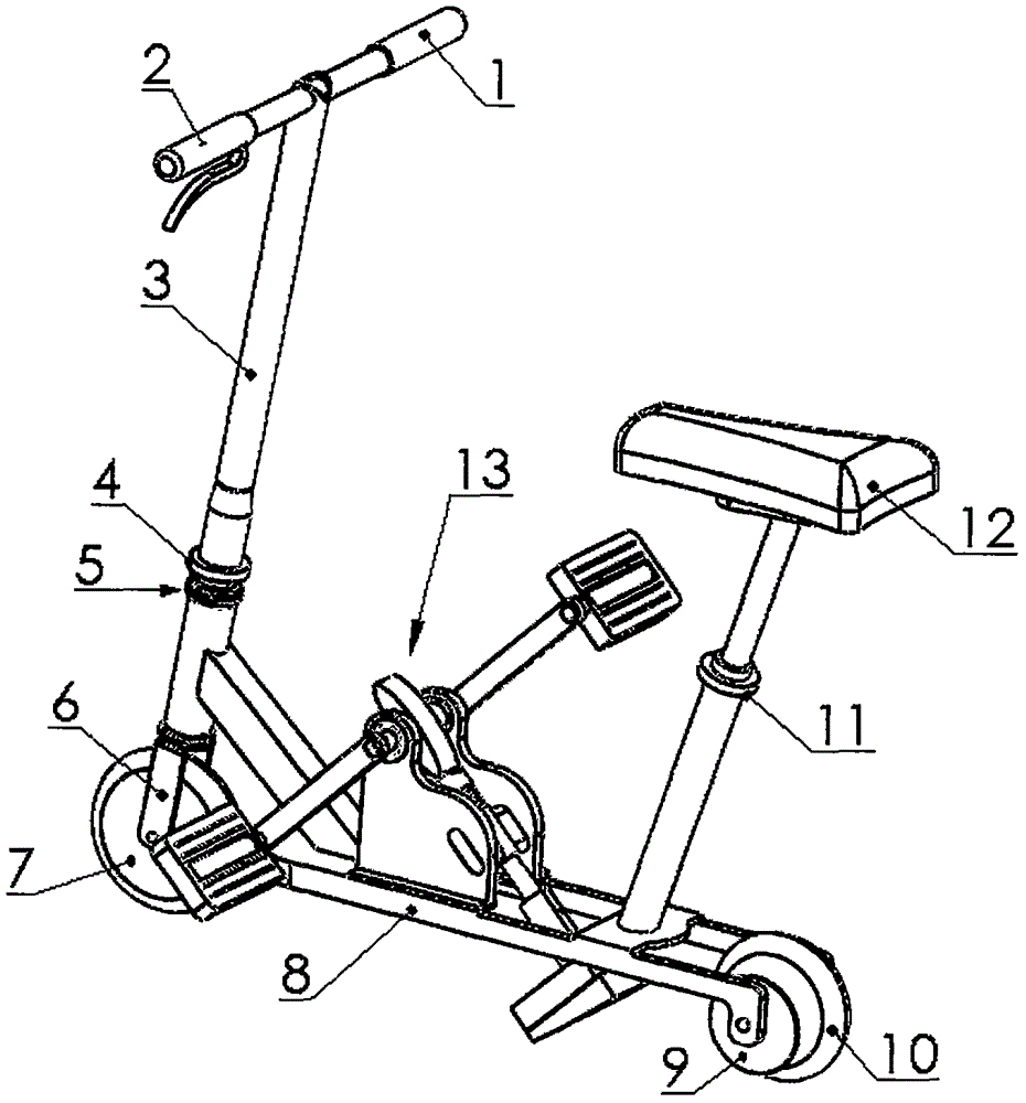Pedaled scooter