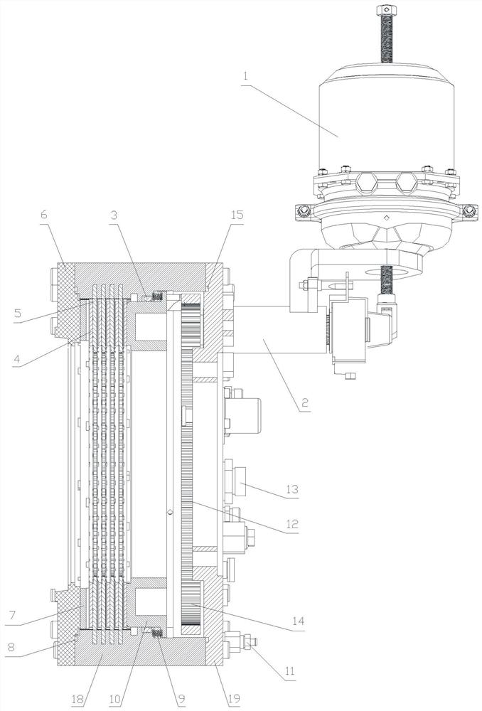 Wet-type multi-disc brake for heavy truck