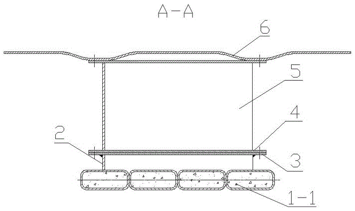 Assembled steel-concrete arched bridge t-beam slab