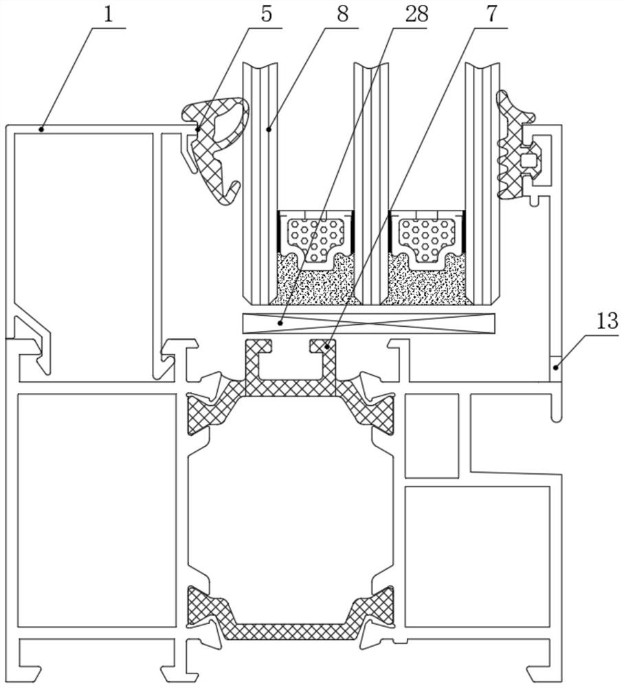 Aluminum alloy window frame sealing drainage structure