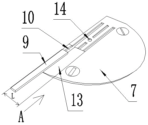 Sewing machine head used for processing shirt sleeve caps