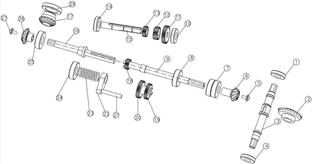 Transmission shaft and gearbox integrated transmission structure