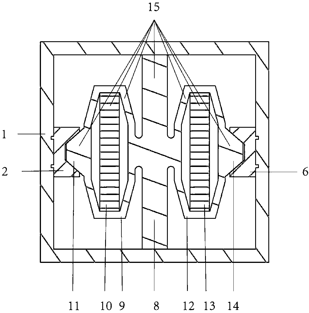 U-shaped stepping piezoelectric actuator and method based on diamond ring wedge integrated clamp