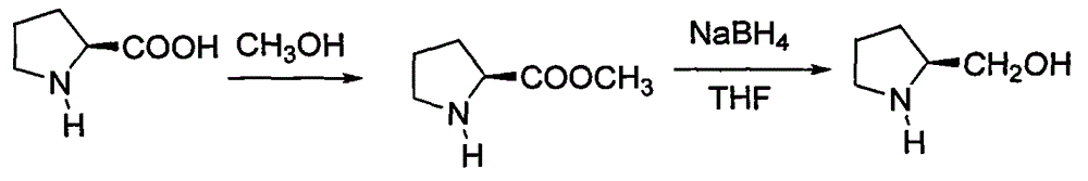 Method for high pressure hydrogenation preparation of L-prolinol from L-proline