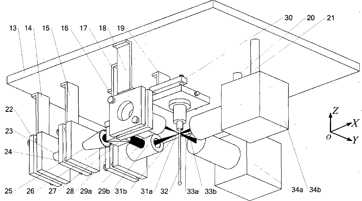 Micropore measurer based on orthogonal two-dimensional micro-focus collimation and method