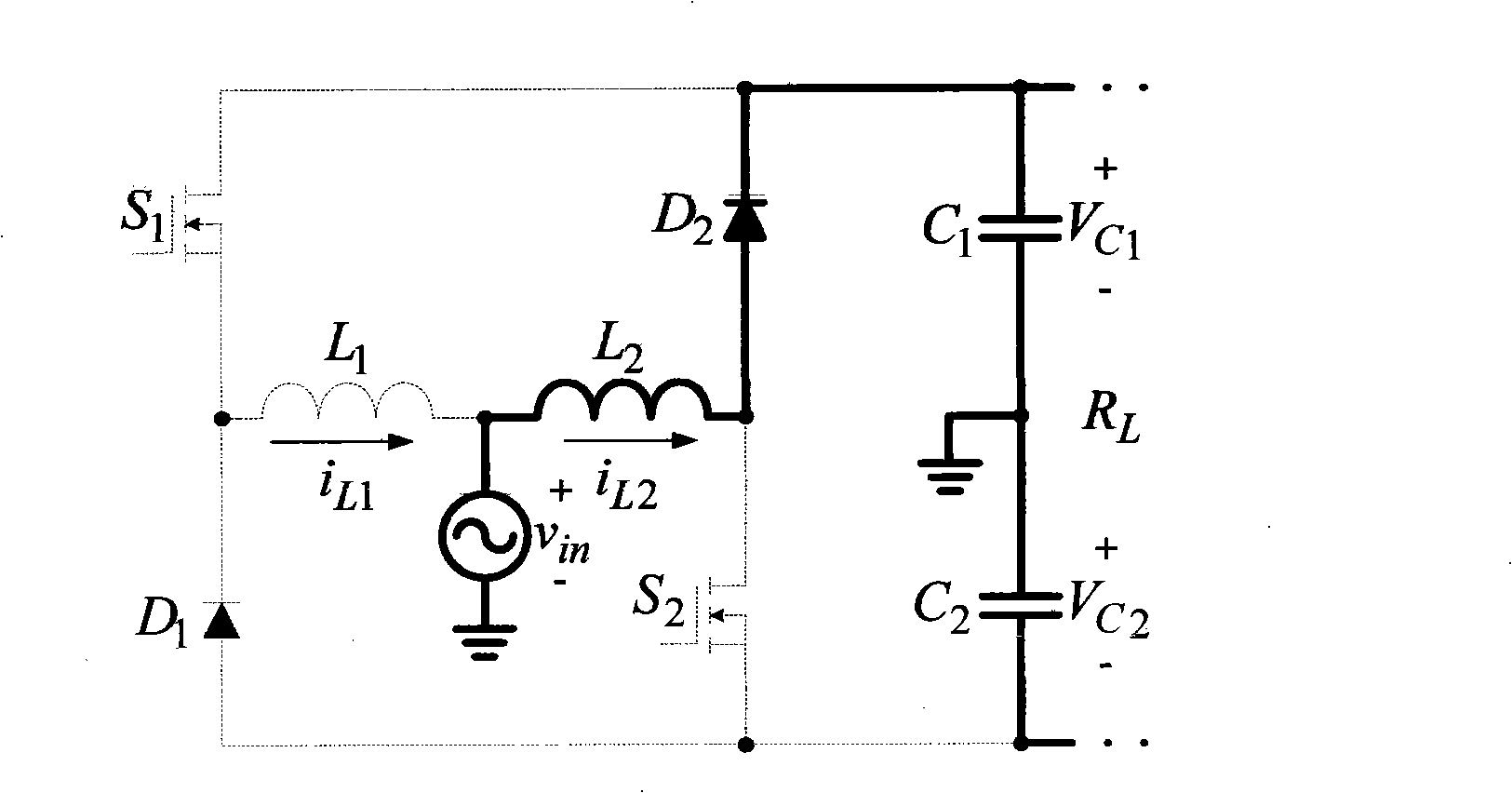 Double step-up/double step-down combined AC/AC converting circuit