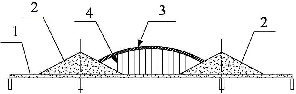 Continuous beam arch combined bridge of fish bone beam structure