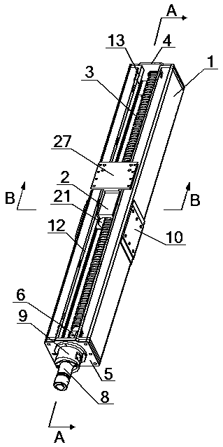 A linear motion device used in a charged environment