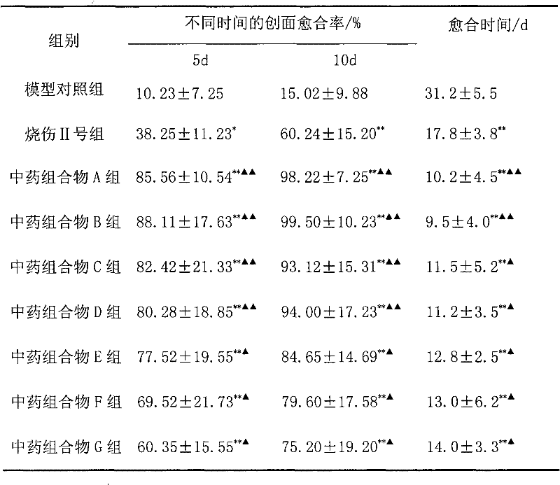 Chinese medicinal composition for treating burn and scald and application thereof