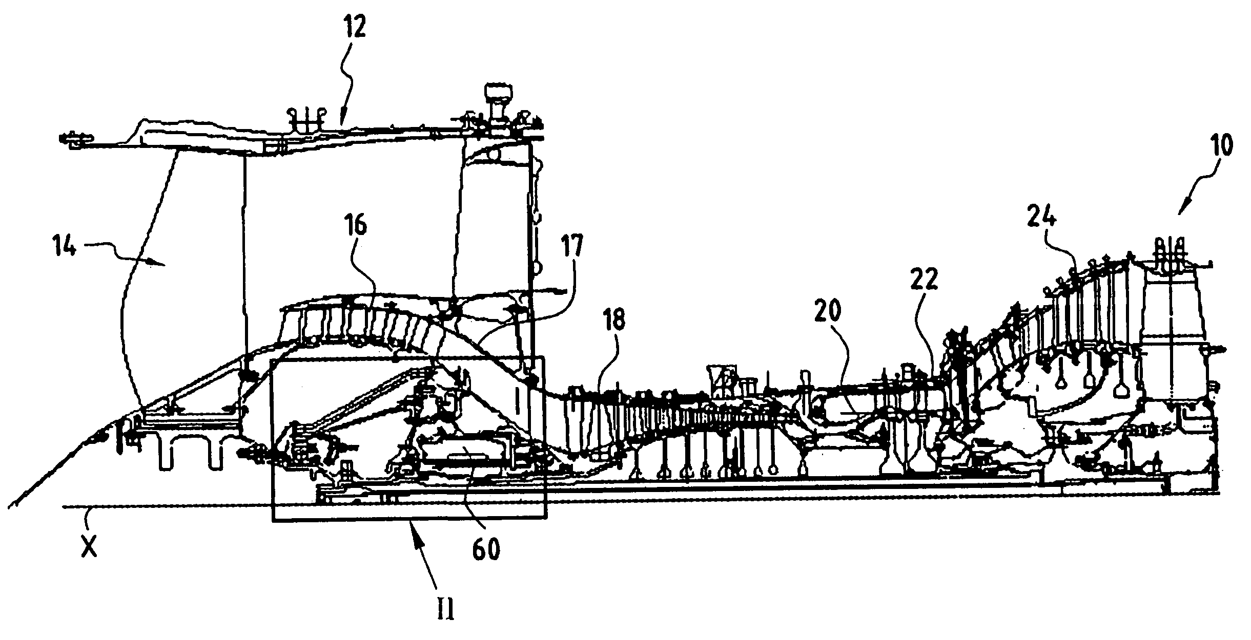 Turbomachine including an integrated electricity generator