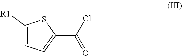 Method for preparation of thiophene-2-carbonyl chlorides with oxalyl chloride