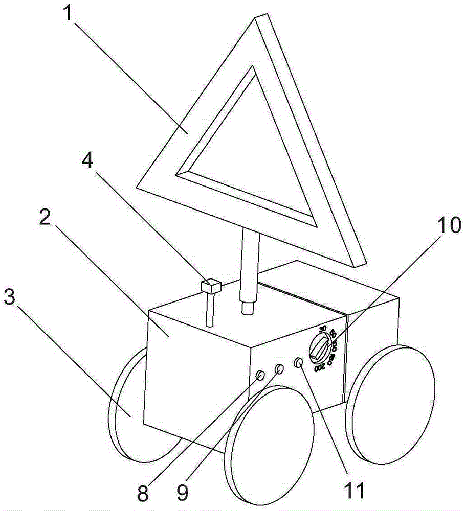 Vehicle warning device capable of automatically detecting highway guardrail position