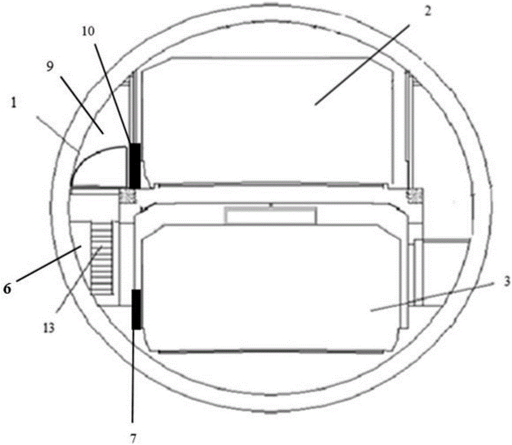 Personnel evacuation and rescue channel structure for underwater section tunnel and smoke control system