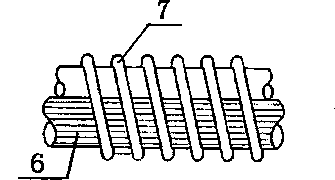 Right, right, left three-section type spiral winding method and structure of energy-saving filament