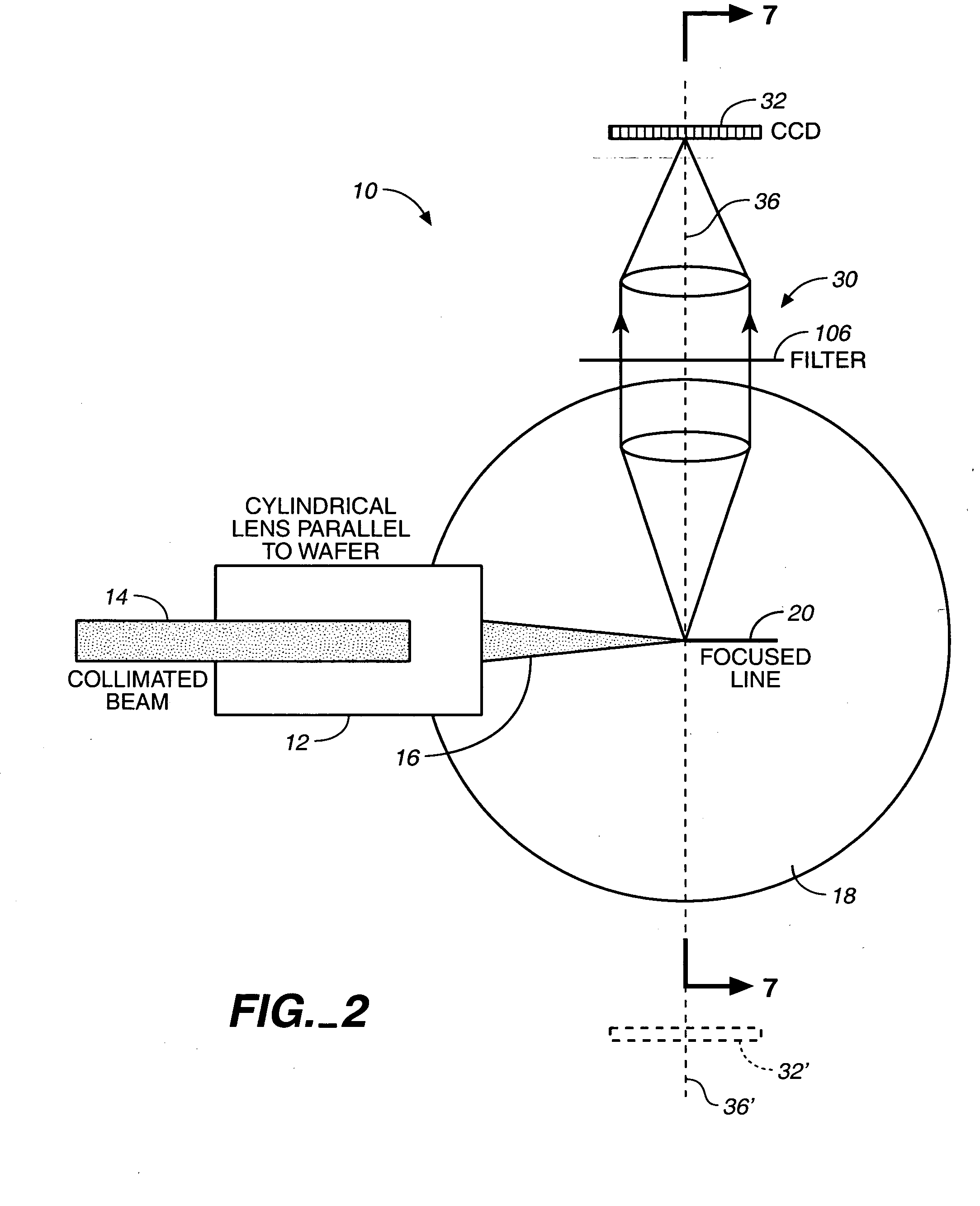 Optical system for detecting anomalies and/or features of surfaces
