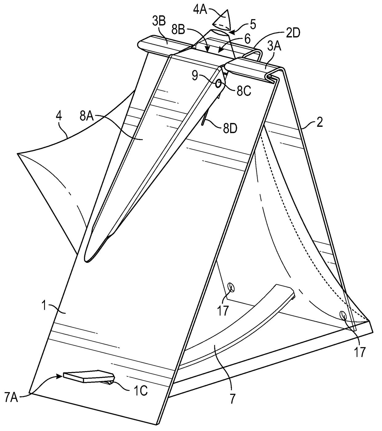 Dispensing device and method of dispensing contents from a pouch