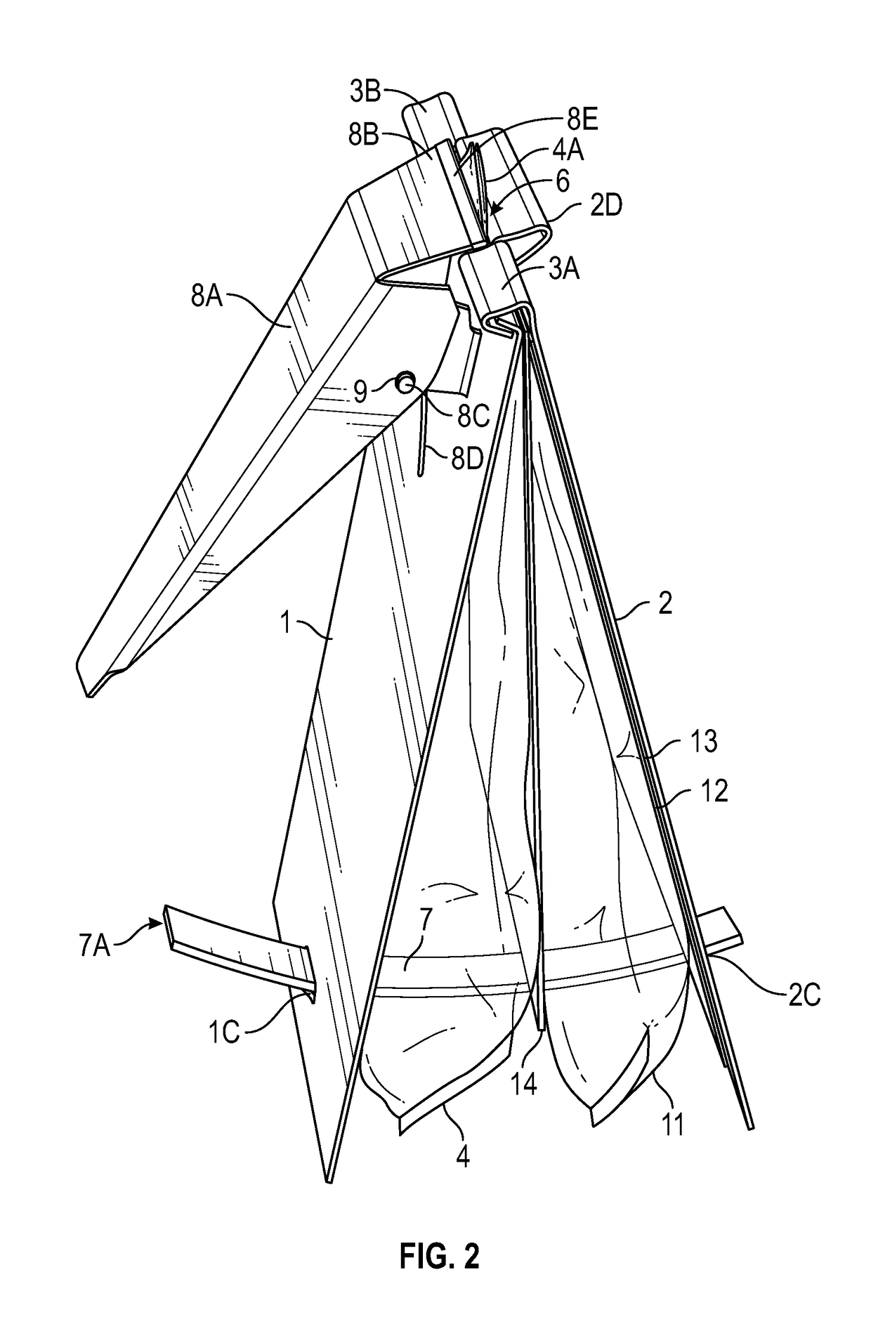 Dispensing device and method of dispensing contents from a pouch