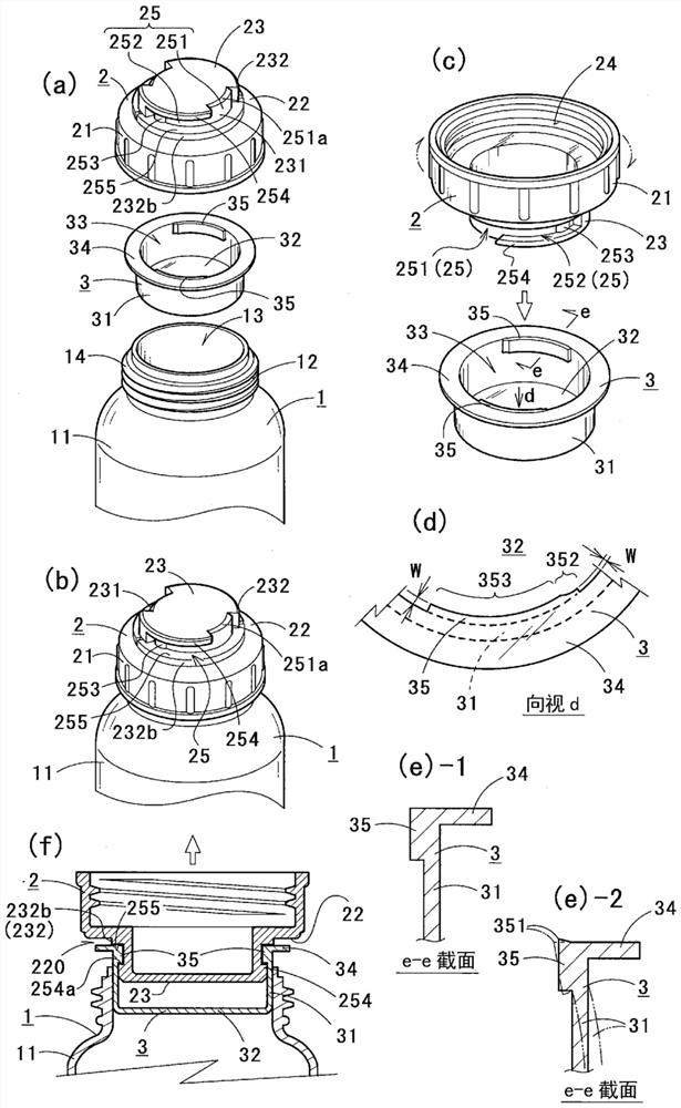 Detachable structure of the inner cover and container provided with the detachable structure of the inner cover