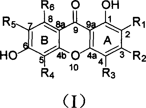 Isopentenyl xanthone compounds and their use in the preparation of antitumor medicines