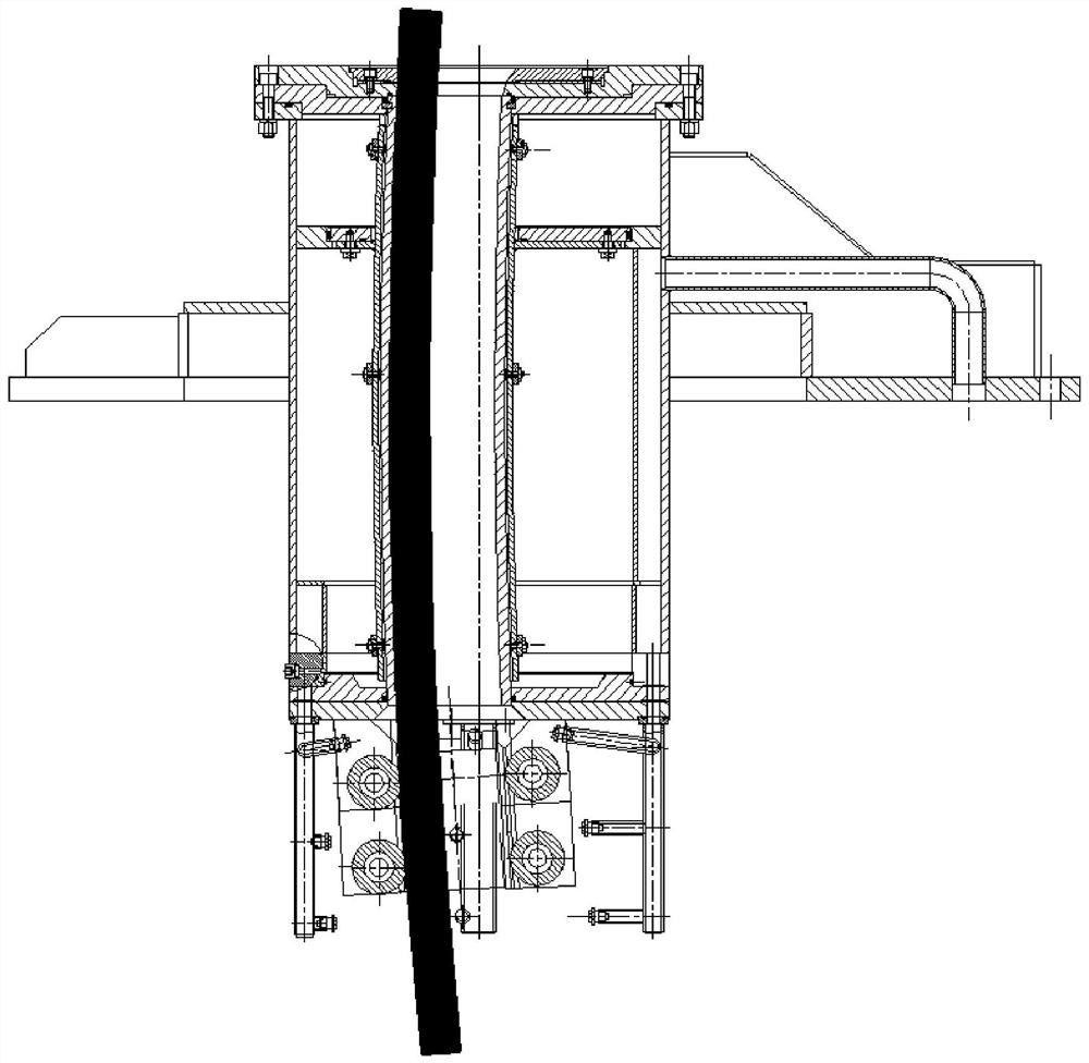 Method for pouring rectangular blank through clamping-free section of R10-meter-arc continuous casting machine