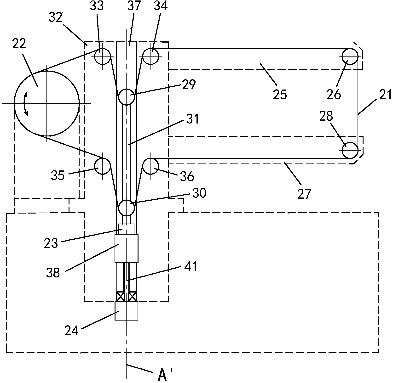Wire-cut electric discharge machine wire transport mechanism capable of realizing accurate closed-loop control on tension of electrode wire