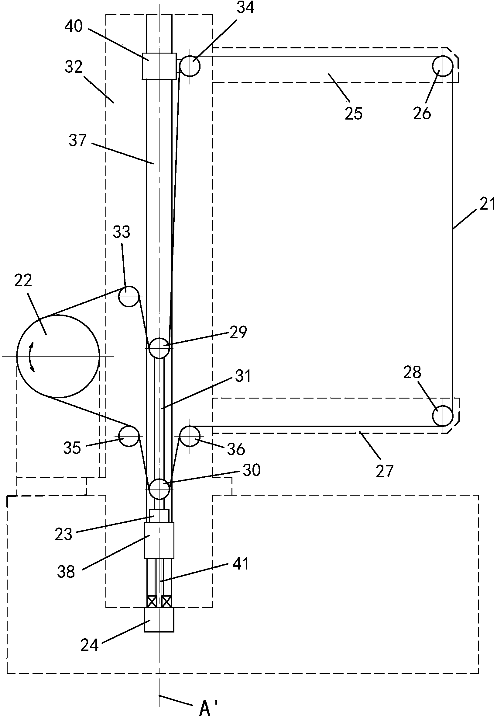Wire-cut electric discharge machine wire transport mechanism capable of realizing accurate closed-loop control on tension of electrode wire