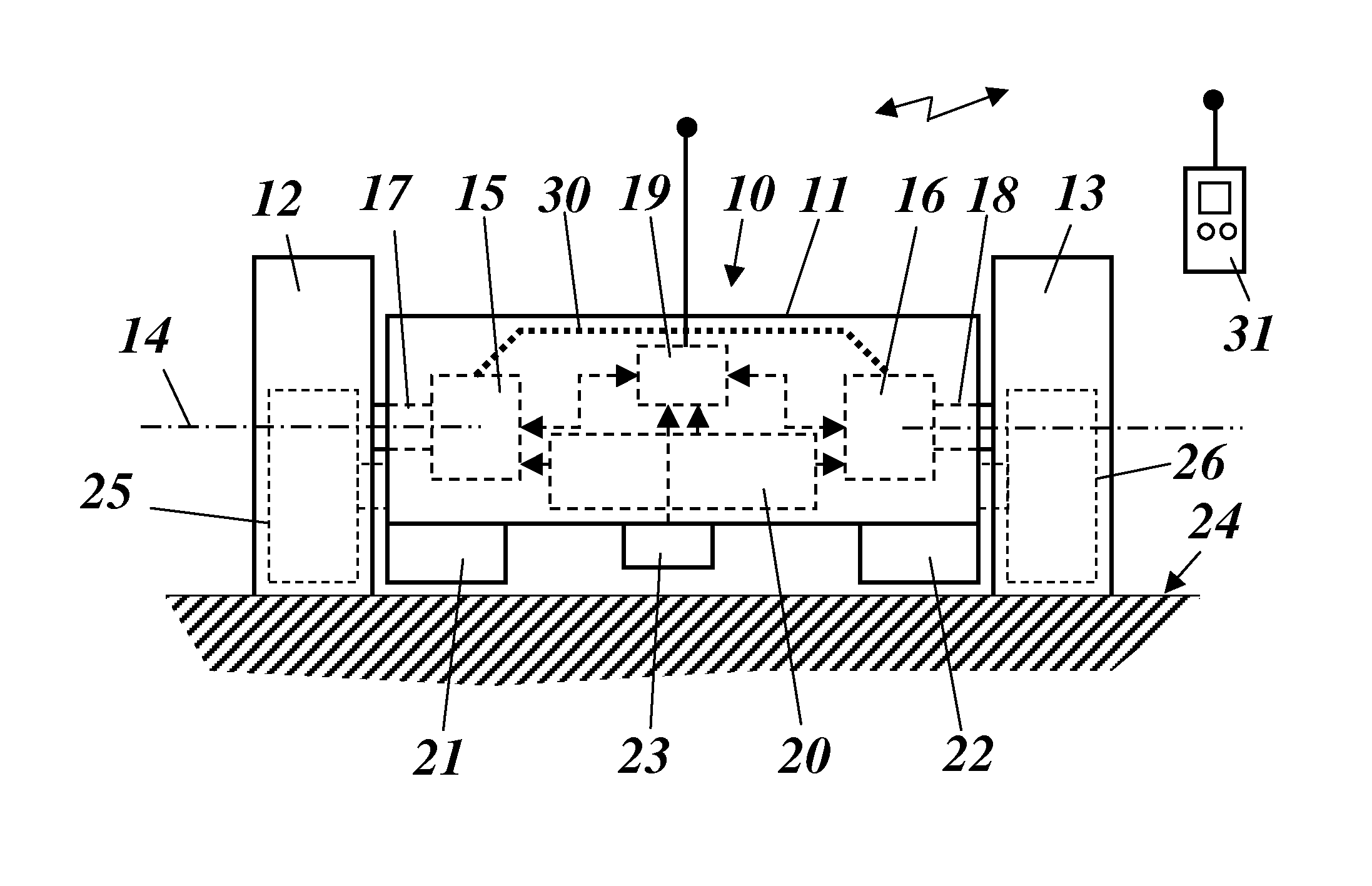 Vehicle and method for the independent inspection of hard-to-reach inner spaces