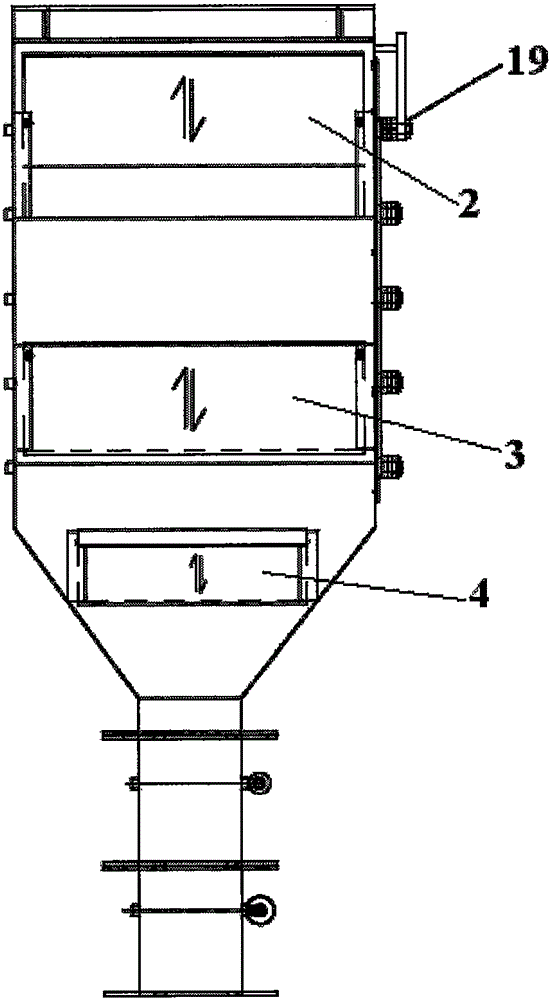 Sand separating and removing device used for powdery material