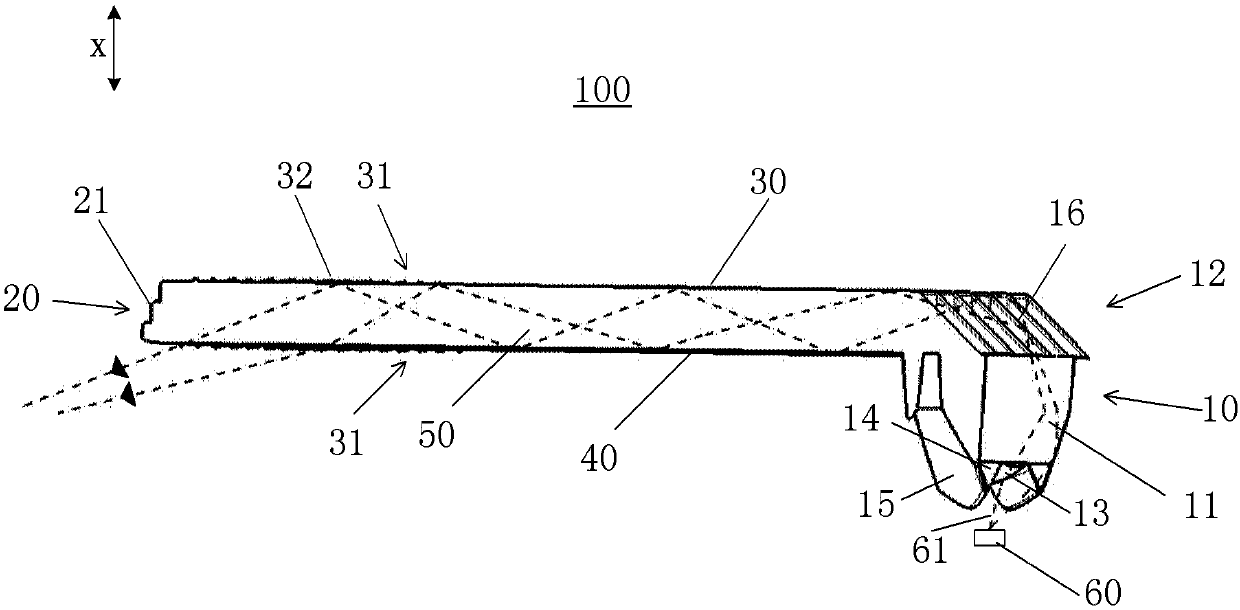 Light guide member for vehicle lamp, vehicle lamp for motor vehicle, and motor vehicle