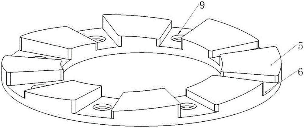 Tilting-pad thrust bearing supported through elastic disc