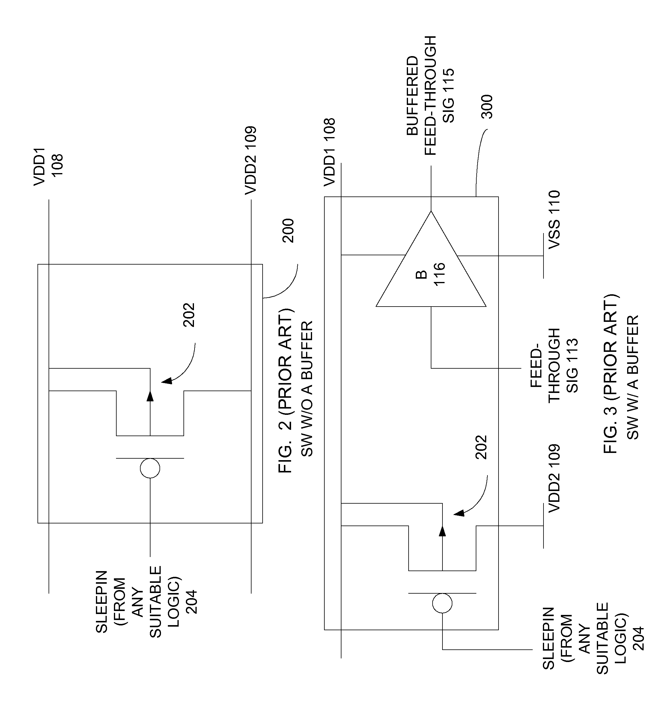 Method and apparatus for buffering signals in voltage domains
