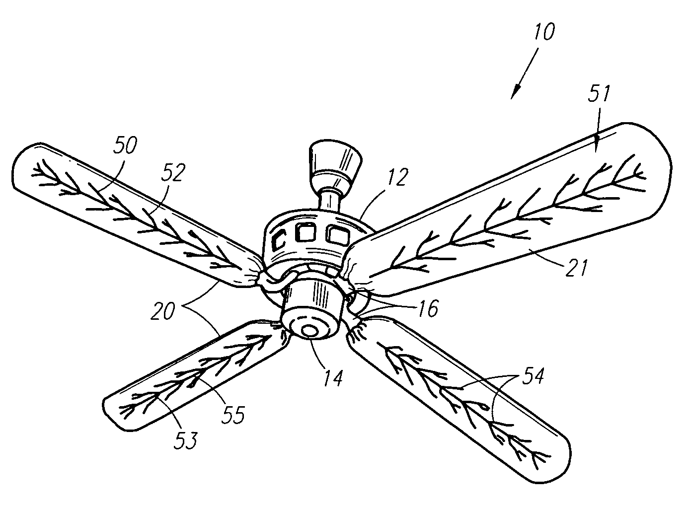 Kit for decorating ceiling fan blades